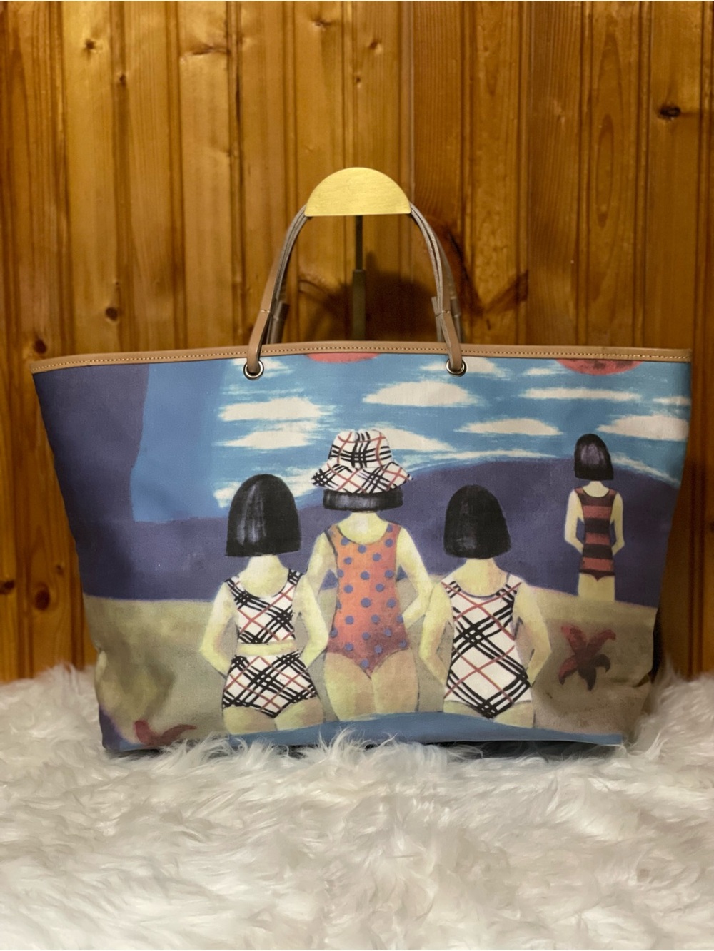 Burberry Limited Edition Beach Art Tote Made in Italy with COA